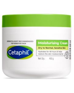 Cetaphil Moisturising Cream 450 gm | Almond Oil, Vitamin E | Hydrates Skin for 48 hrs | For Dry To Normal, Sensitive Skin